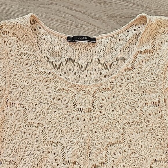 Dulcie Whimsical Fairycore Crochet Lace Blouse - Picture 4 of 9